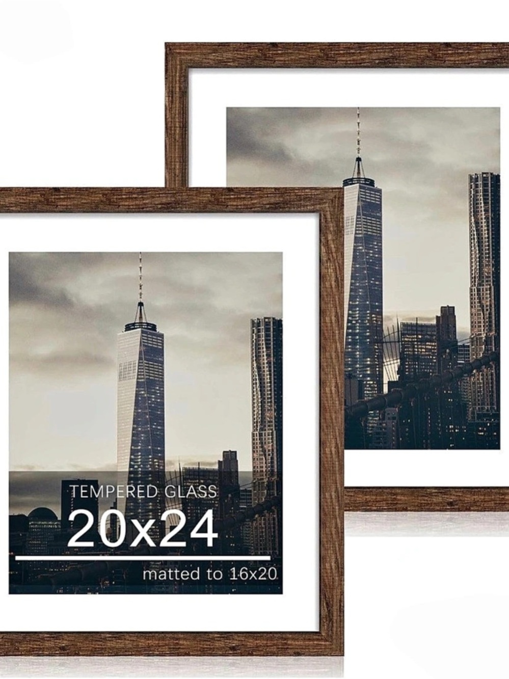 Brown & White Wood 20x24 Picture Frame